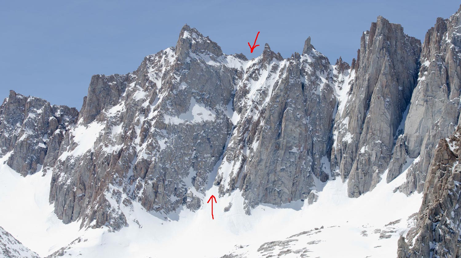 Mount Muir and the Davenport-Pondella-Boyer line, as seen from Thor Peak