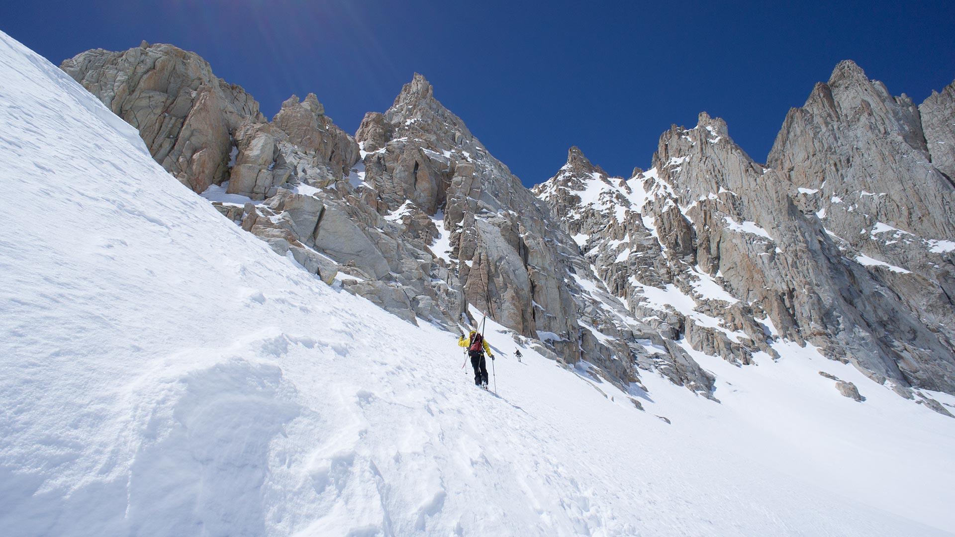 Trevor Benedict and Dave Braun Below Mt. Muir's East Buttress