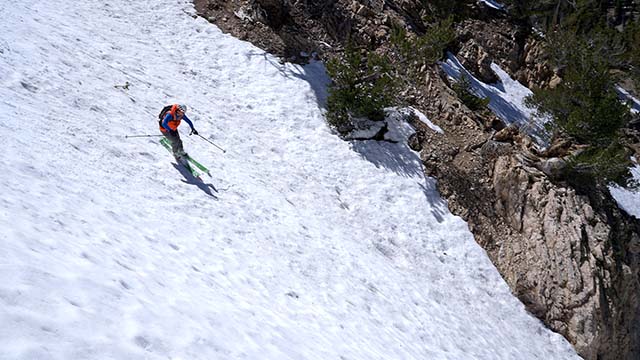 Matthew Testa skiing Throop Peak's north gully