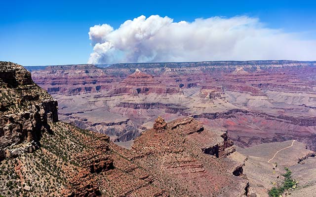 The Dragon Bravo Fire, as seen from Bright Angel Lodge, August 2, 2025