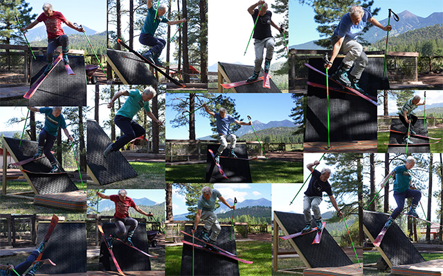 Andy Lewicky attempting pedal turns on home-made ramp